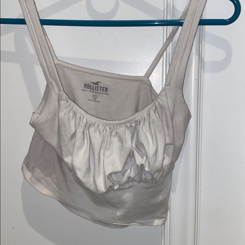 hollister size small cropped white tank